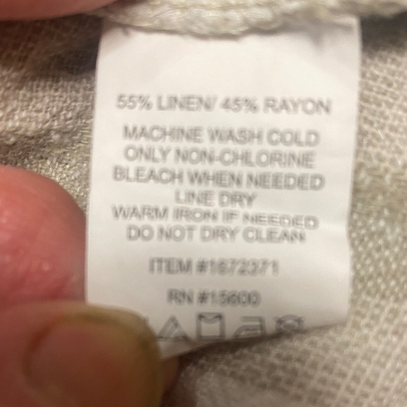 Briggs New York Linen Blend Wide Leg Cozy Large Striped Pants - Picture 10 of 10